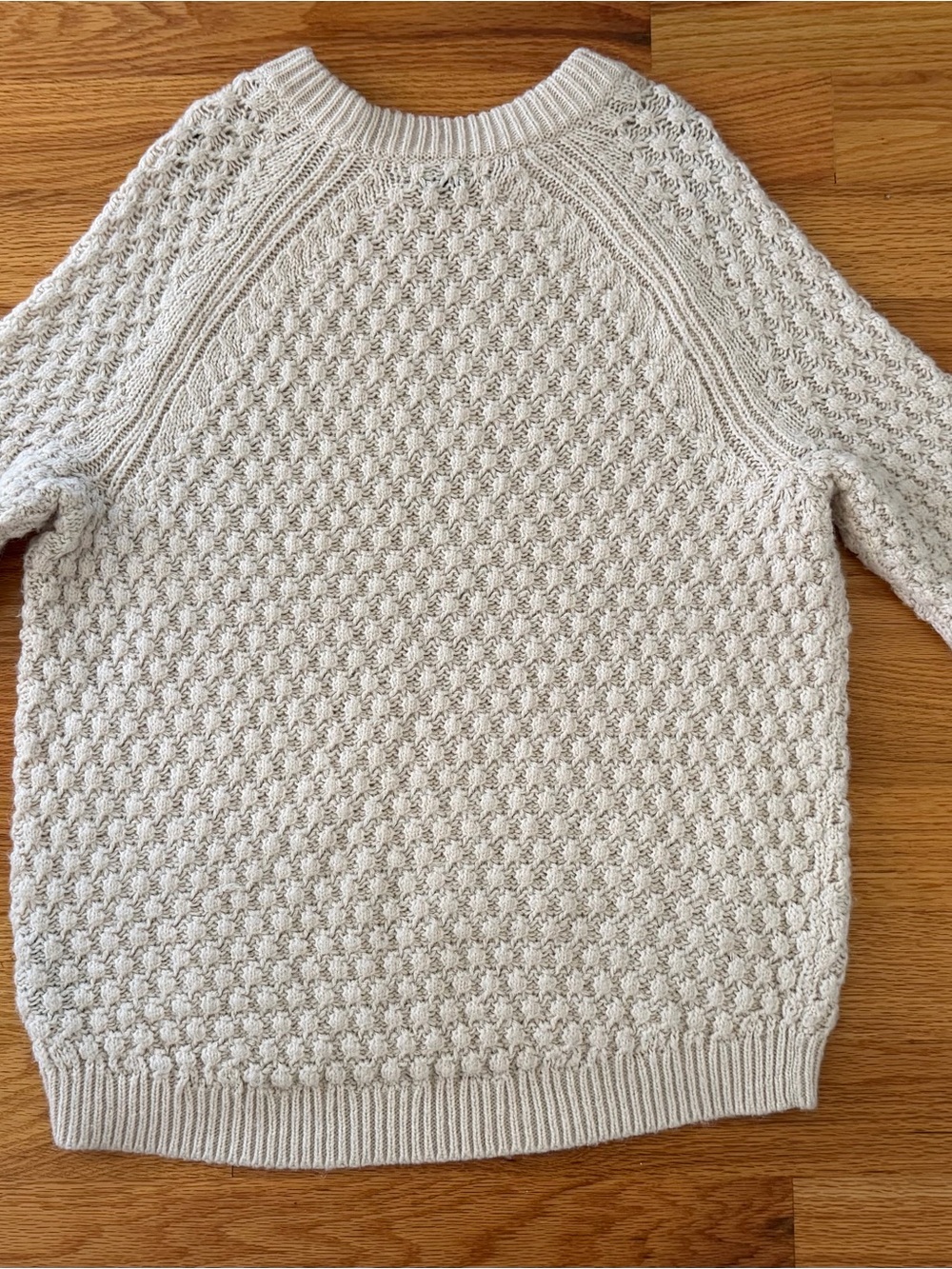 H&M Cable-Knit Crew Neck Pullover Sweater Long Sleeve Women’s Size Ivory NEW